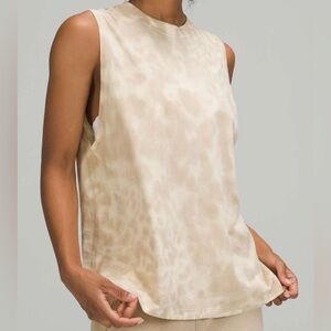 Lululemon All Yours Cream+Grey Tie-Dye Muscle Tank Top Size S/M